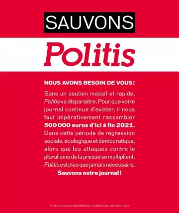 Politis N°1680 Du 18 au 24 Novembre 2021